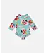 Deux par Deux Swim Suit Turquoise and Pink Flowers