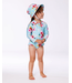 Deux par Deux Swim Suit Turquoise and Pink Flowers