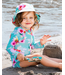 Deux par Deux Swim Suit Turquoise and Pink Flowers