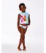 Deux par Deux Swim Set Turquoise and Pink Flowers