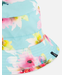 Deux par Deux Sun Hat Turquoise and Pink Flowers