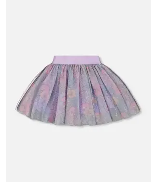Deux par Deux Deux par Deux Printed Mesh Skirt Flamingo Jungle