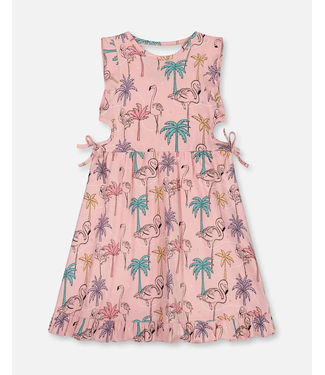 Deux par Deux Deux par Deux Jersey Dress Flamingo Print