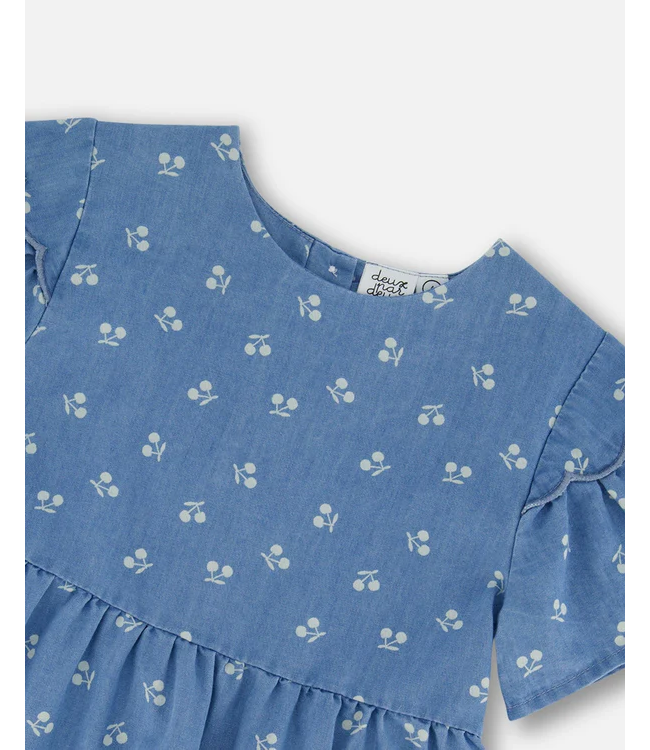 Deux par Deux Chambray Dress Cherries