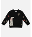 Deux par Deux Knit Sweater Black With Dalmatian And Hearts