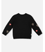 Deux par Deux Knit Sweater Black With Dalmatian And Hearts