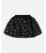 Deux par Deux Organza And Mesh Skirt Black With Unicorn Print