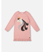 Deux par Deux Knitted Dress Dusty Pink With Unicorn Intarsia