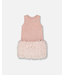 Deux par Deux Sleeveless Bi-Material Lurex Dress With Feathers Light Pink