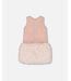 Deux par Deux Sleeveless Bi-Material Lurex Dress With Feathers Light Pink