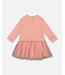Deux par Deux Bi-Material Dress Dusty Pink With Mesh Skirt And Unicorn