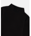 Deux par Deux Super Soft Ribbed Mock Neck Top Black