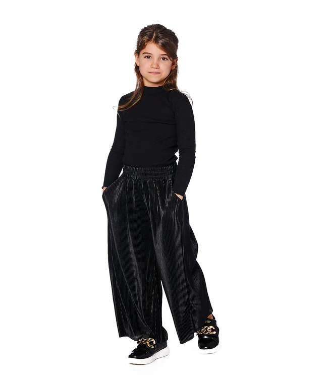 Deux par Deux Super Soft Ribbed Mock Neck Top Black