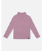 Deux par Deux Super Soft Ribbed Mock Neck Top Purple Grey