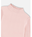 Deux par Deux  Super Soft Ribbed Mock Neck Top Pink