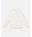 Deux par Deux Super Soft Ribbed Mock Neck Top White