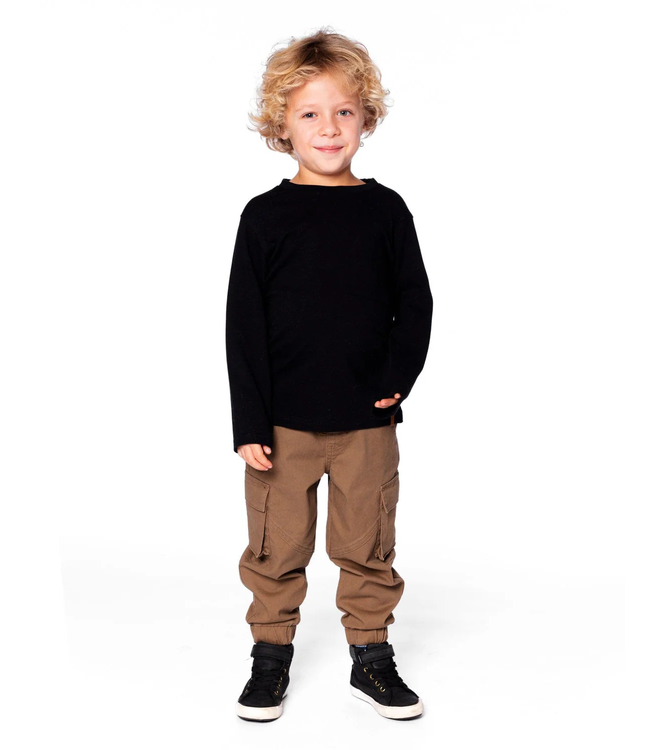 Deux par Deux Cotton Jersey Pocket T-Shirt Black