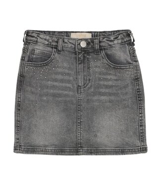 Creamie Denim Skirt with Embellished Details Charcoal Grey