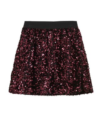 Creamie Velour Sequin Skirt Black/Berry