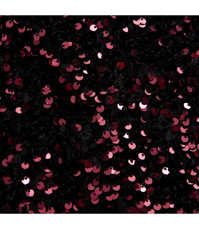 Creamie Velour Sequin Dress  Black/Berry