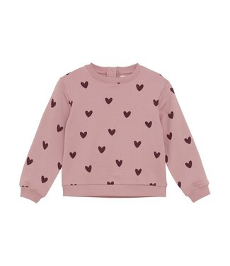 Creamie Heart Print Sweatshirt Mauve