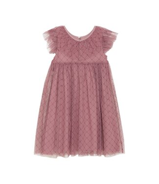 Creamie Heart Mesh Dress Dusty Rose