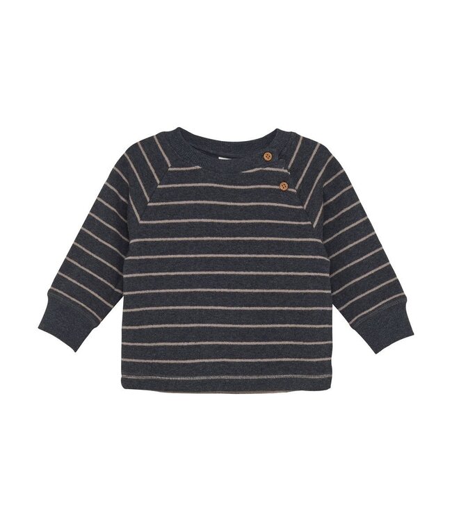 Enfant Infant Striped Knit Sweater Charcoal Taupe