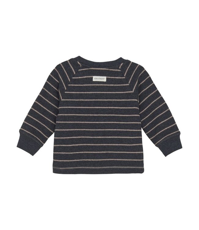 Enfant Infant Striped Knit Sweater Charcoal Taupe