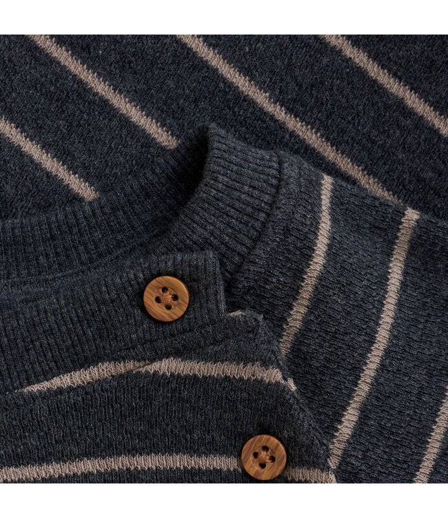 Enfant Infant Striped Knit Sweater Charcoal Taupe