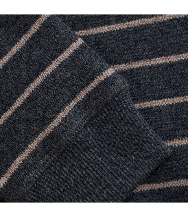 Enfant Big Kid Striped Knit Sweater Charcoal Taupe