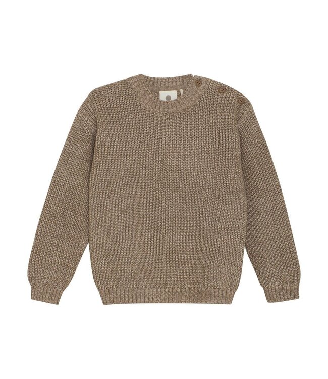 Enfant Knitted Button Shoulder Sweater Taupe