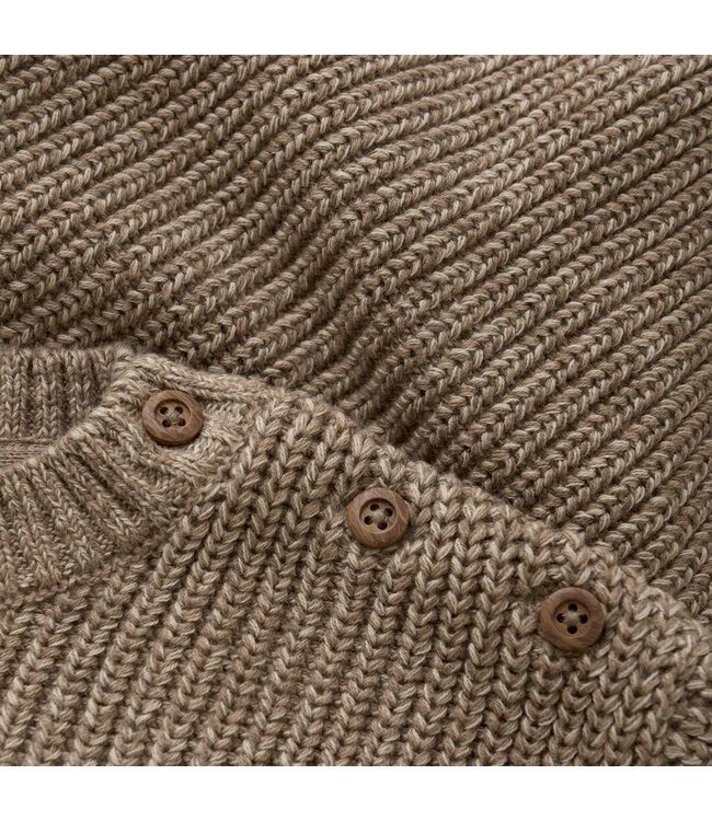 Enfant Knitted Button Shoulder Sweater Taupe