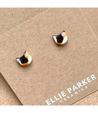 Ellie Parker Ceramics Ceramic Stud Earrings Cat Calico