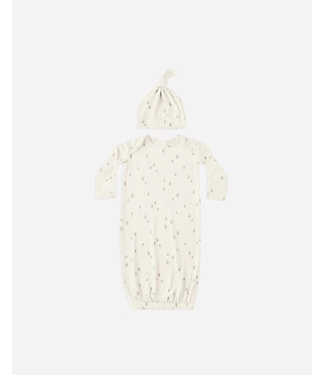Quincy Mae Bamboo Baby Gown + Hat Set Trees Quincy Mae Bamboo Baby Gown + Hat Set Trees