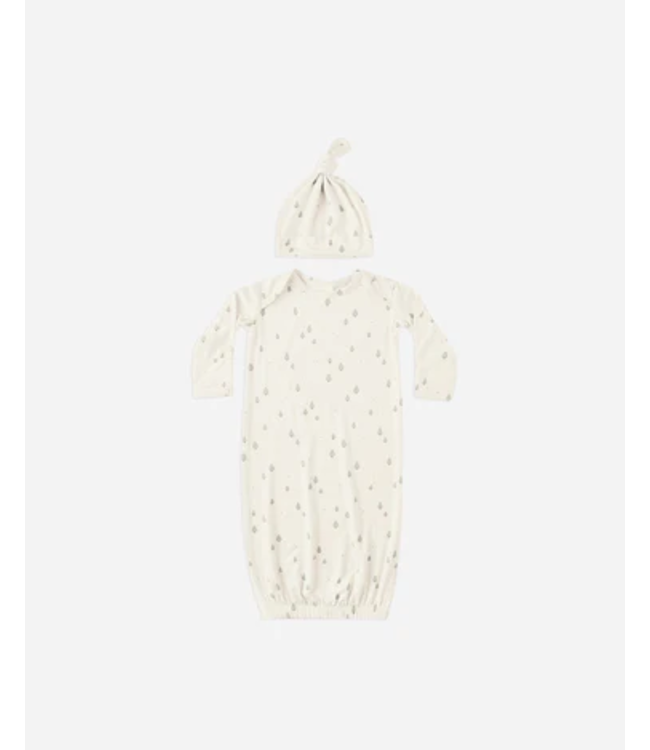 Quincy Mae Bamboo Baby Gown + Hat Set Trees