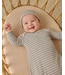Quincy Mae Knotted Baby Gown + Hat Set Steel Blue Micro Stripe