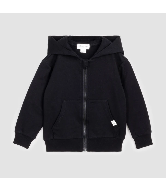 Miles the Label Miles Basics Zip-Up Hoodie Black