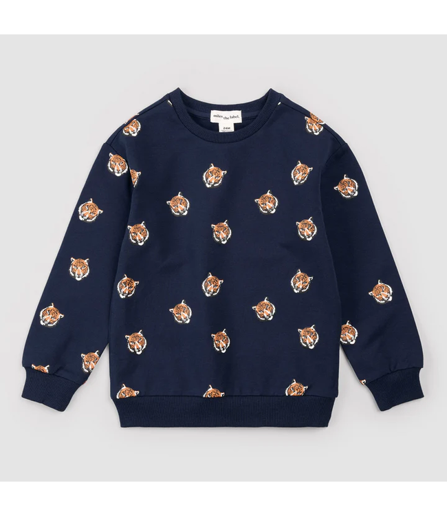 Miles the Label Go Tiger Sweatshirt Navy