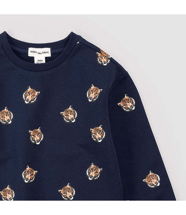 Miles the Label Go Tiger Sweatshirt Navy