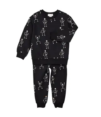 Miles the Label Dancing Glow in the Dark Skeletons Infant Jogger Set