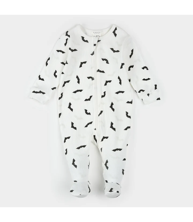 Petit Lem Bats Glow in the Dark Print on Off-White Sleeper