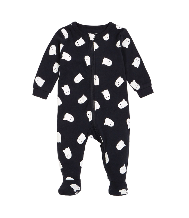 Petit Lem Ghosts Glow in the Dark Print on Black Sleeper