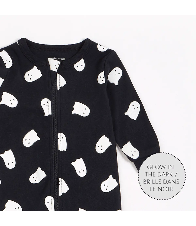 Petit Lem Ghosts Glow in the Dark Print on Black Sleeper