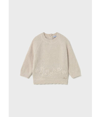 Mayoral Infant Knit Sweater Floral Glitter Mayoral Infant Knit Sweater Floral Glitter