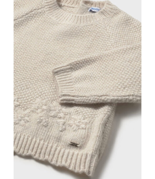 Mayoral Infant Knit Sweater Floral Glitter