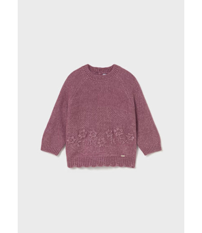 Mayoral Infant Knit Sweater Floral Glitter