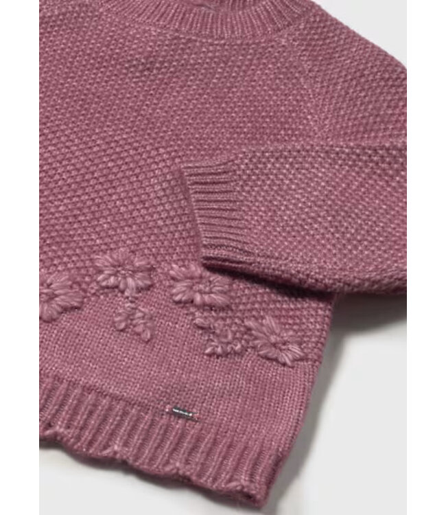 Mayoral Infant Knit Sweater Floral Glitter