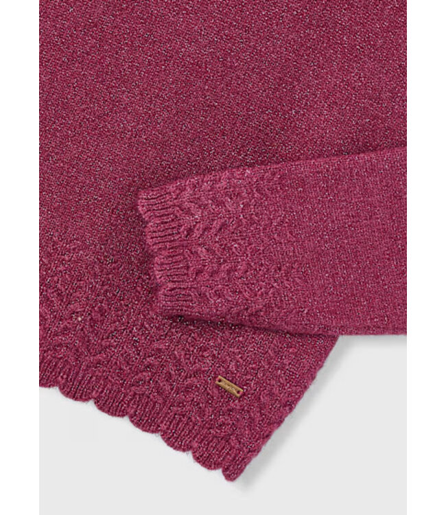 Mayoral Smooth Knit Sweater Glitter Burgundy