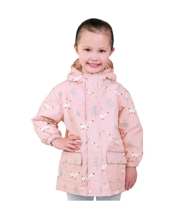 Jan & Jul Cozy Dry Rain Jacket Pink Forest