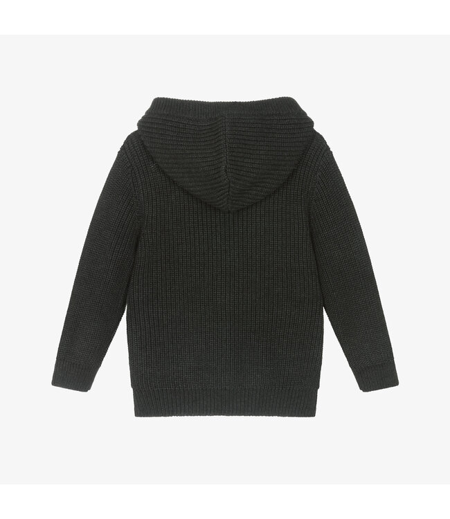 Mayoral Knit Zip Hoodie Charcoal